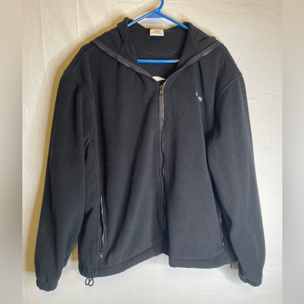 Pret A Porter Men's medium Full Zip Fleece Black Lace Up Hood With Eye Holes 722